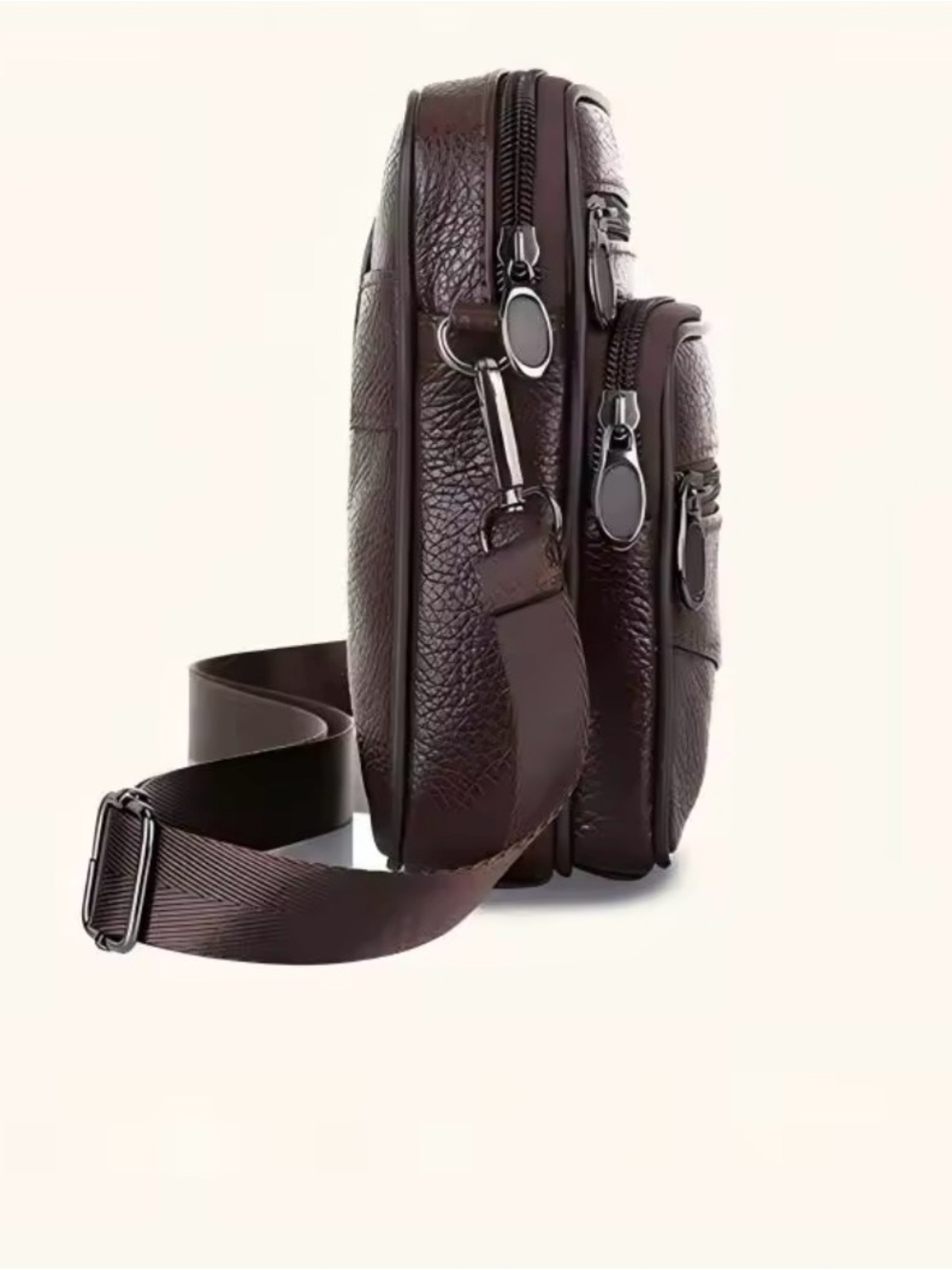 New Genuine Leather Crossbody Bag Vertical Trendy Multifunctional Shoulder Bag - Picture 4 of 7